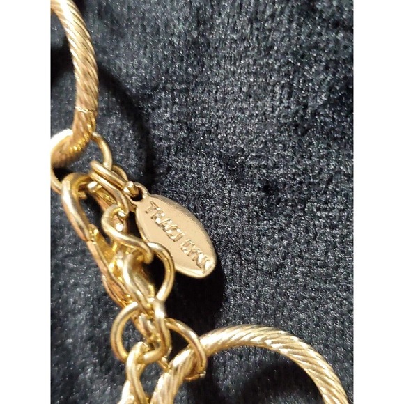 Traci Lynn Gold Color with Clear Rhinestone Lobster Clasp Closure Necklace - Picture 7 of 8